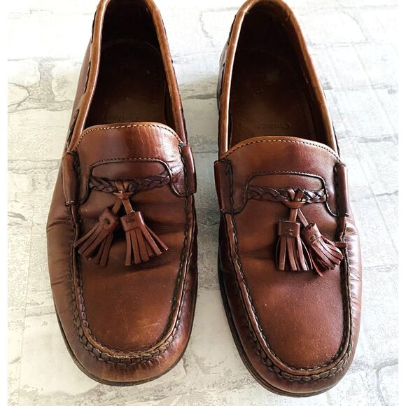 Allen Edmonds Carthage 42426 Brown Leather Moc Toe Tassels Loafers Slip On 12C main image 8